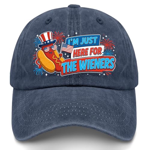 Image of 4th of July 250th Anniversary Dad Hats - Just Here for the Fireworks, Fireworks Director - Patriotic Baseball Cap