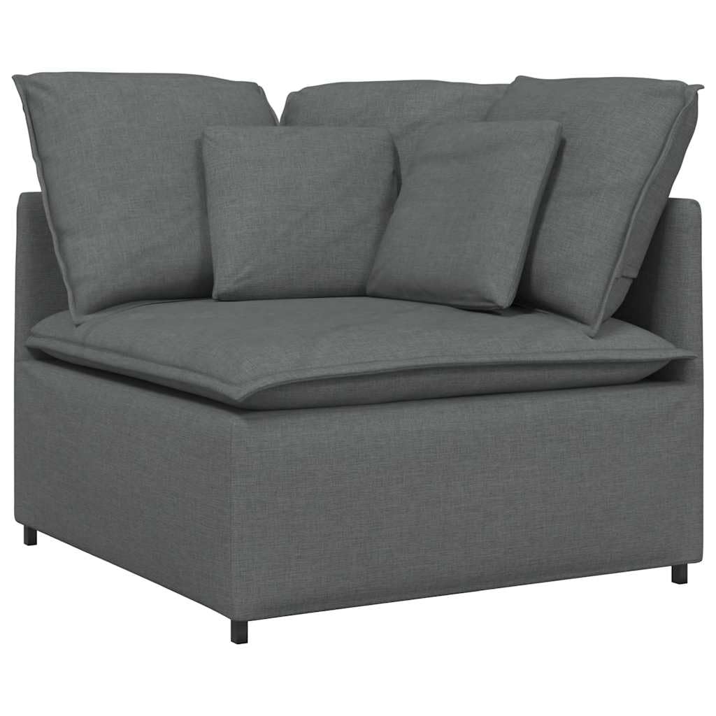Modułowa sofa z podnóżkiem, materiał ciemnoszary, elastyczny zestaw wypoczynkowy z funkcją spania i skrzynią na pościel, kanapa narożna, rozszerzenie, akcesoria do salonu, salonu i kina
