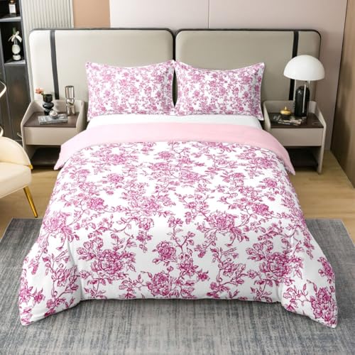 Housse de couette 220x240 fleurs rétro Homewish en coton