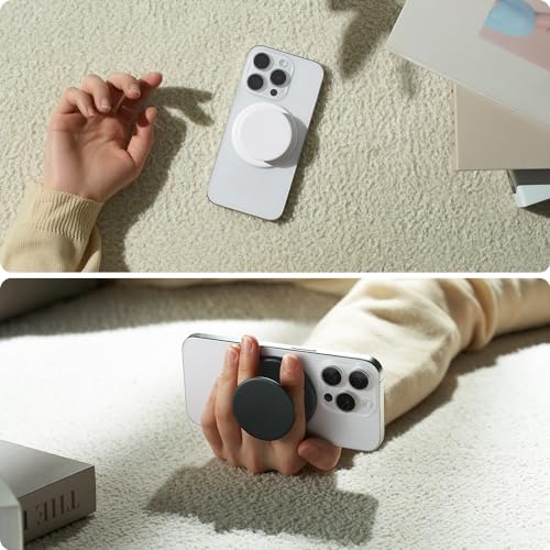 Image of Sinjimoru for MagSafe Phone Grip, Soft Silicone Magnetic Finger Grip for iPhone 17 /16 /15 /14 /13, Comfortable One-Touch Holding, M-Tap Tok Lavender