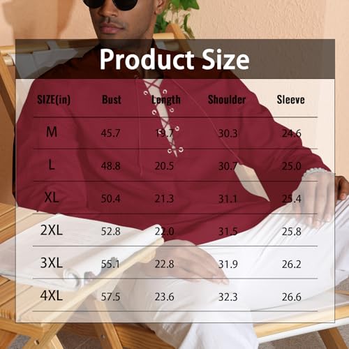 Image of CTU Men's Cotton Shirt Pirate Shirt Medieval Viking Renaissance Costume