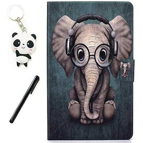 HereMore Case for Huawei MediaPad T3 10, Smart Cover Stand Protective Shell Silicone Back Case Shockproof Drop Protection for Huawei MediaPad T3 10 9.6-Inch, Elephant Cover