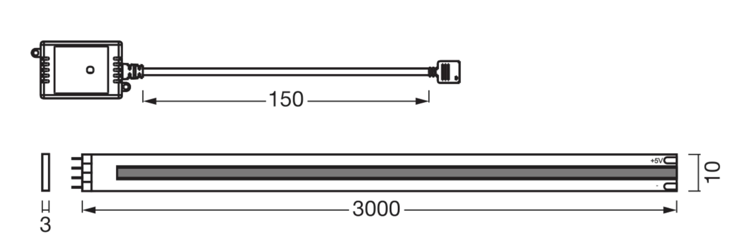 LEDVANCE SMART WIFI COB Strips dekorative COB-Streifen mit weißem; regulierbarem Licht und homogenem Lichteffekt; dimmbar; TW; gelb; Silikon; 3 m; Leuchtmittel nicht austauschbar