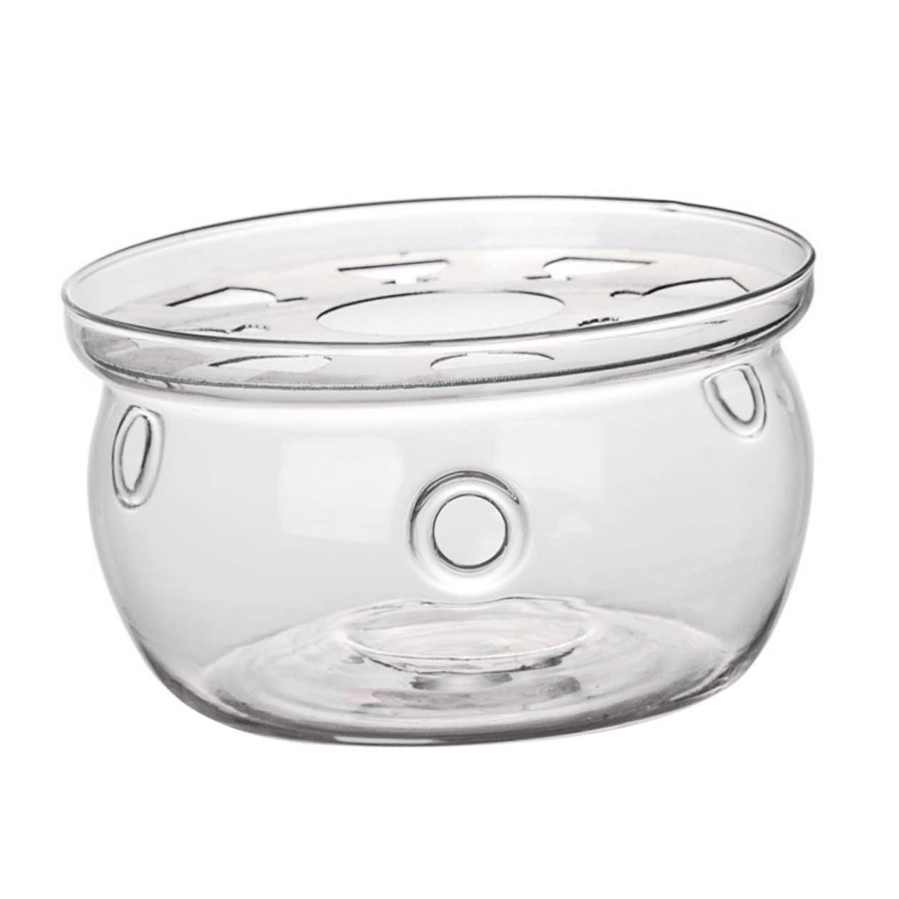 MUCKLILY Teapot Warmer Glass Stand High Borosilicate Candle Heating Base for Tea Elegant Accessory for Home Kitchen for Tea Ceremony and Giving