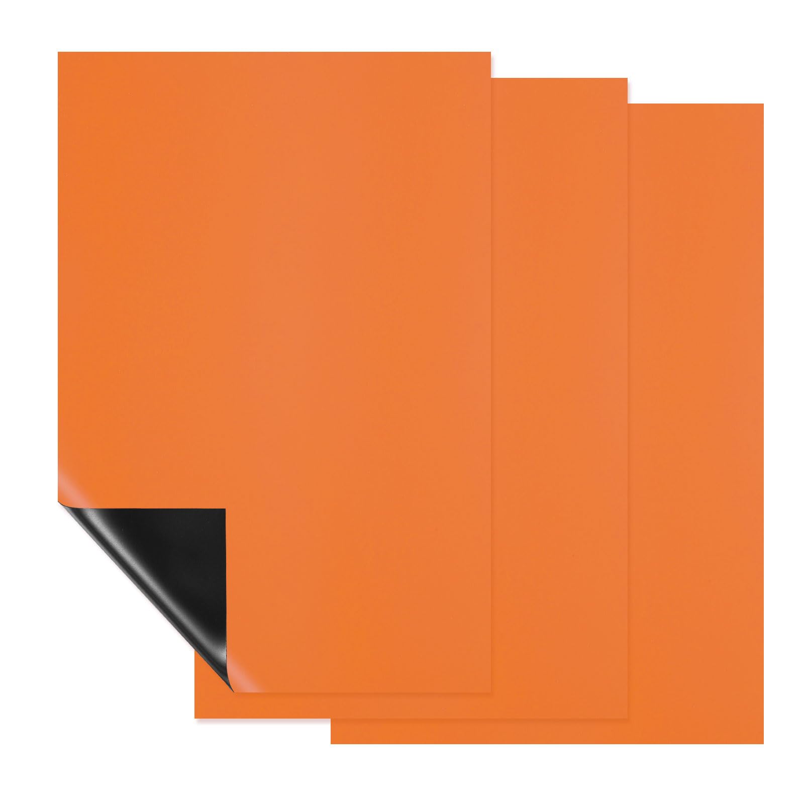 PATIKIL Magnetic Dry Erase Board Sheet for Fridge, 3 Pcs 12 x 8 Inch Erasable Refrigerator Whiteboard for Kitchen for Home Kitchen Organizer Planner Office Storage, Orange (0.6mm)