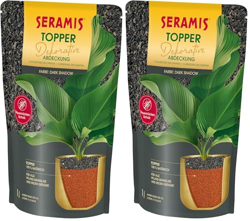 Seramis Pflanzgranulat Topper Dark Shadow, 1l (Packung mit 2)