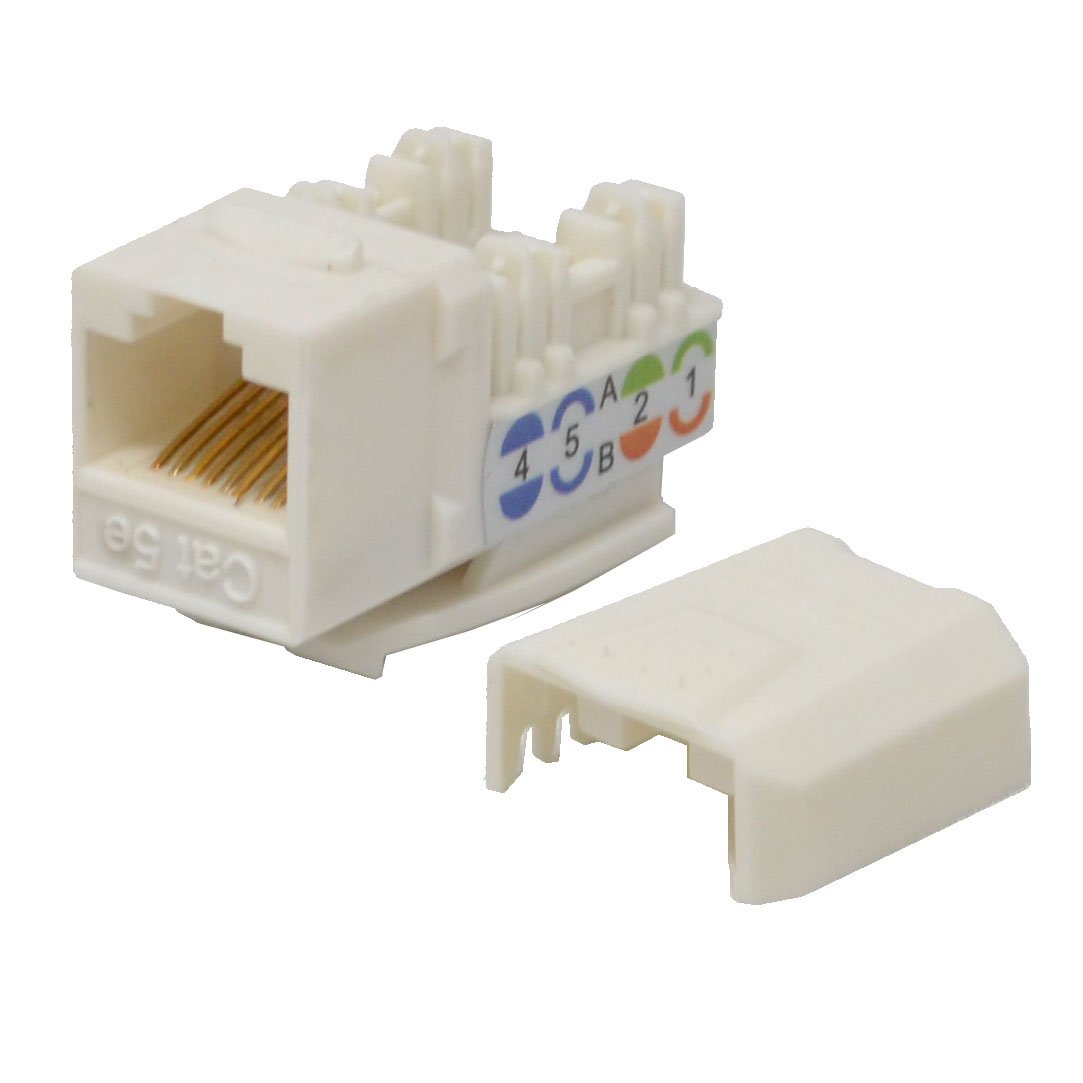 Paquete de 100 conectores Keystone Cat5e White Network Ethernet 110 Punchdown 8P8C