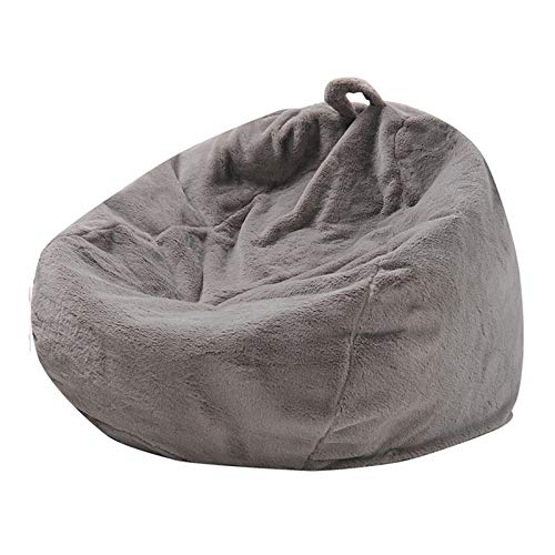 YFYTYG-PX Cubierta De La Bolsa De Frijoles, Funda De Silla De Puff Material De Piel De Conejo Artificial Cubierta De Sofá para Niños Y Adultos (Sin Relleno),Gris,100X120CM
