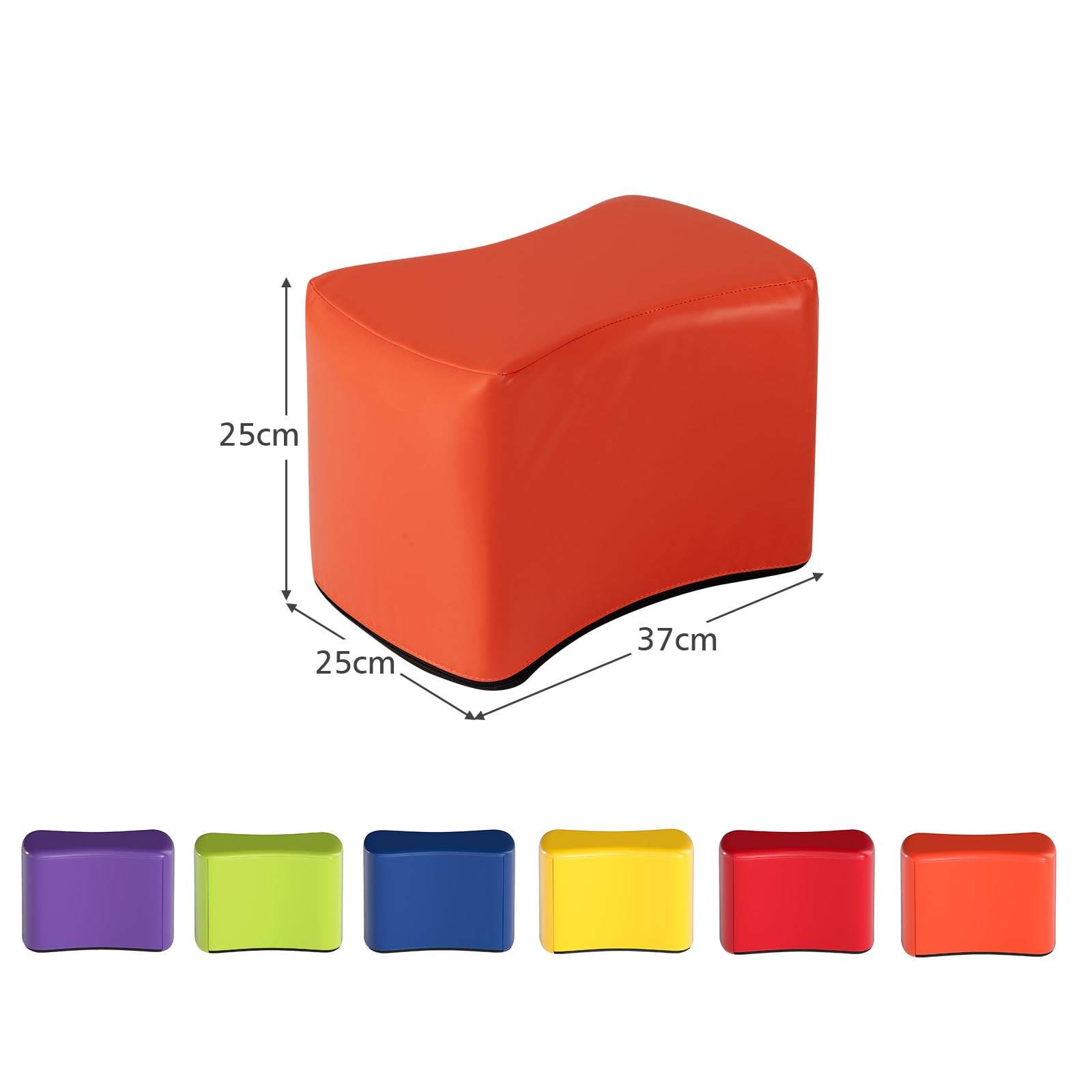 LIFEZEAL 6er Set Kinderhocker, Sitzhocker aus Schaumstoff, Kinder Fußhocker mit Bezug aus Kunstleder, Polstermöbel Kinderstuhl für Kinderzimmer, Kindergarten, Babyzimmer