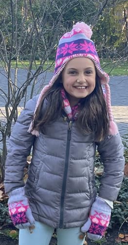 Image of N'Ice Caps Kids Hat Glove Scarf Girls 3 Piece Winter Knit Set Sherpa Lined