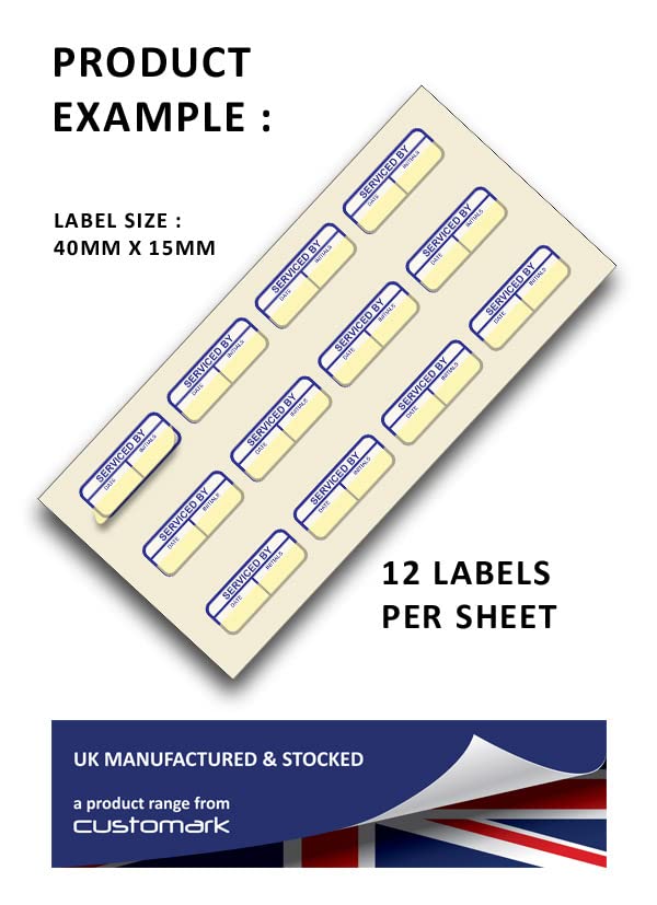 Serviced By Labels - Mark and Seal Write On 40mm x 15mm Labels - Price per Pack of 120 Labels (P/NO. 7820429) - Image 3