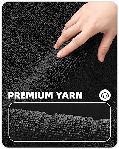 Tapis de cuisine antidérapant 44x200cm lavable et absorbant noir - 7