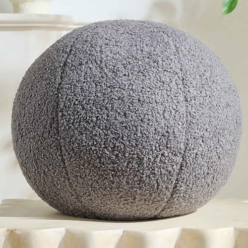 Gerlisay 11.8 inch Ball Pillow Round Decorative Pillow Grey Sphere