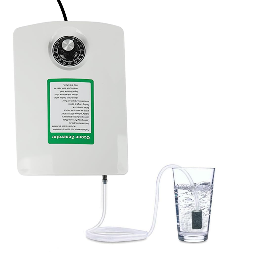 HASTHIP® 2000mg/h Ozone Generator with Tube and Air Stone,Water Purifier for Odor,Bacteria and Chemical Removal Plug-and-Use Ozone Generator for Vegetables Fish Tank Drinking Water Applications-image-11