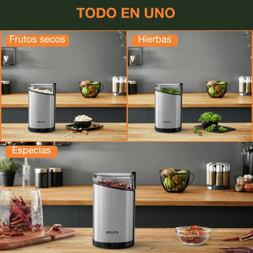 Krups Fast Touch GX204D - Molinillo de café eléctrico de acero inoxidable con 200 W de potencia, capacidad 75 gramos… - Imagen 4