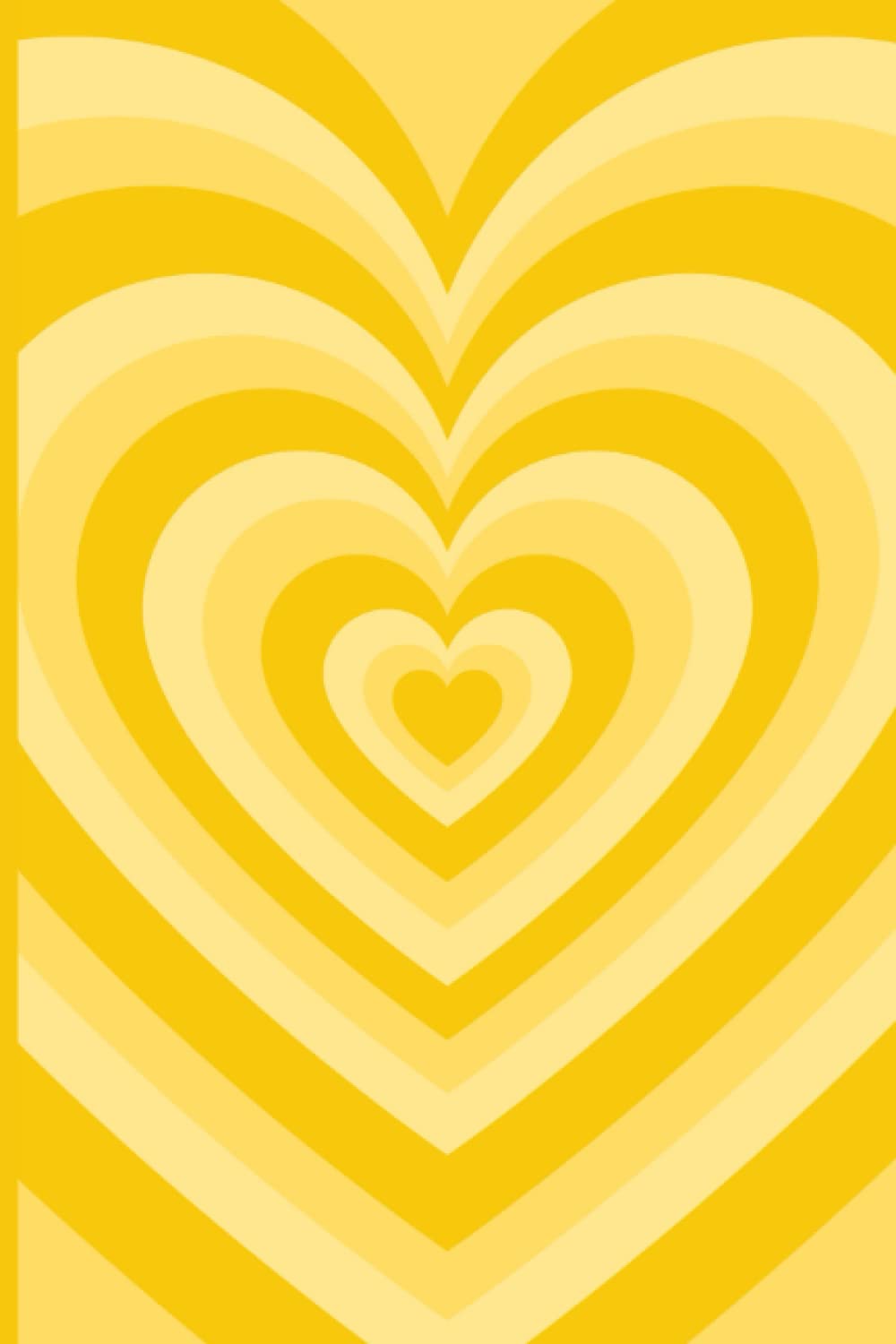 Notebook:: Yellow Y2K Heart Aesthetic Blank Lined
