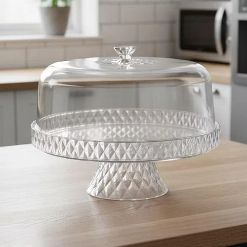 Boleira com Pé Petisqueira Plástico Incolor Glamour Plasútil