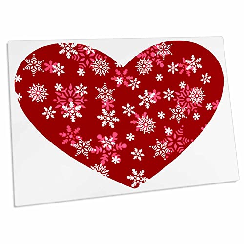 3dRose Red Heart of Snowflakes Loving Winter and Snow