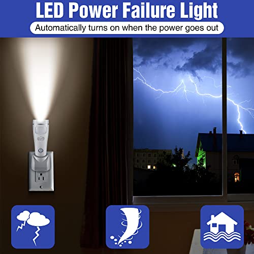 Enhon 4 In 1 Led Rechargeable Plug In Flashlights, 3 Pack Led Emergency Lights For Home Power Failure Emergency, Plug In Power Outage Light, Power Failure Light With Motion Detection #TOP5