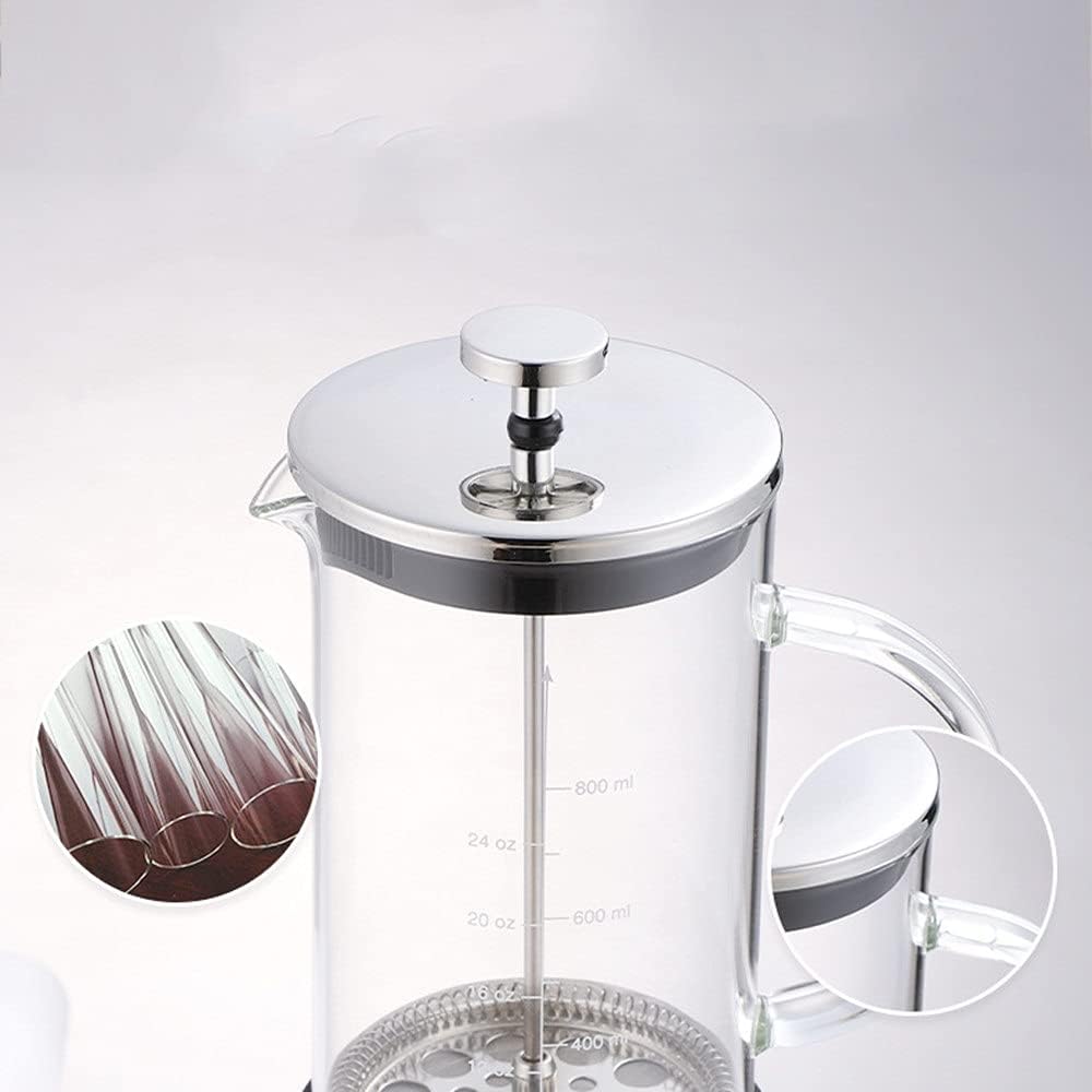 French Press Pot Double Walled Insulation Coffee Pot With Filter Screen French Press Coffee Maker Easy To Clean And Use (Color : Clear Size : 1000ml)