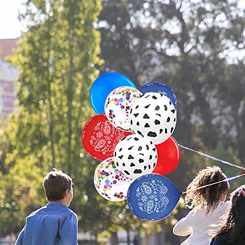 12 Inch Western Bandana Balloon Cow Cowboy Latex Balloons Confetti Balloon Solid Color Balloons, Cowboy Party Balloons Kits For Birthday Parties Supplies, Western-Themed Weddings Decorations(60 Pcs) #TOP5