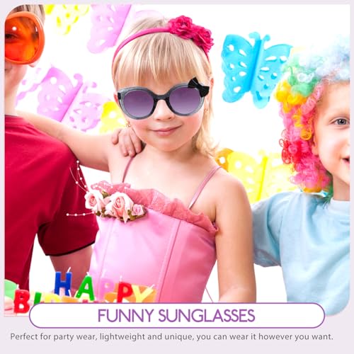 SAFIGLE 1 Par De Óculos Infantis Cinza Com Laço Adereços Para Festa Óculos De Sol