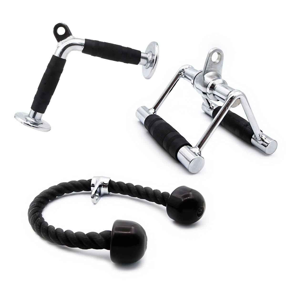 RitFitLAT Pulldown Attachments, Gym Cable Machine Accessories with Multi-Option: Tricep Rope, Double D Handle, V Handle, Rotating Straight Bar, for Weight Fitness