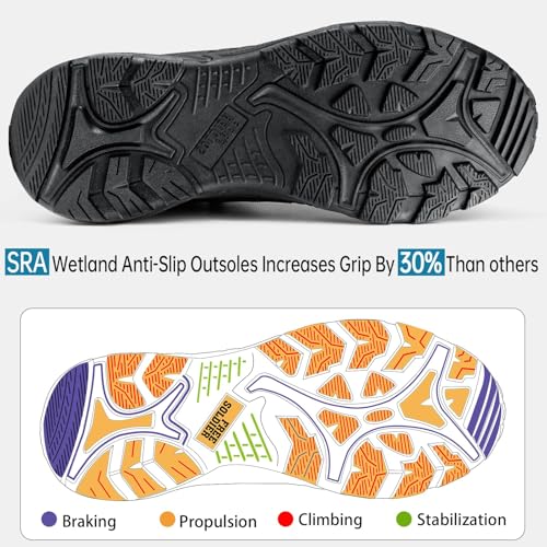 Image of FREE SOLDIER Men's Waterproof Hiking Boots Mens Lightweight Outdoor Mid Trekking Climbing Boots for Men