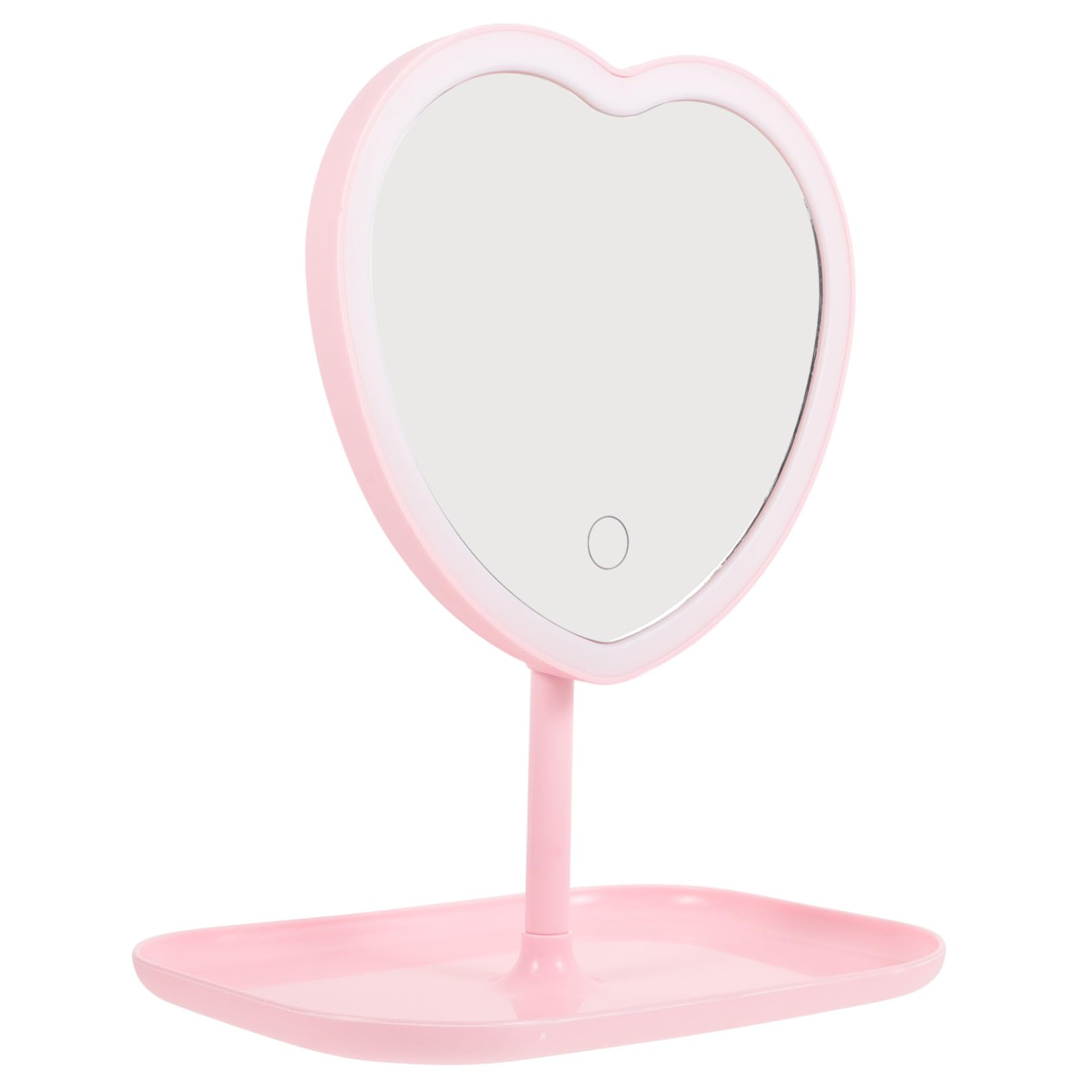 Miroir de maquillage LED cœur rechargeable USB de bureau Cabilock
