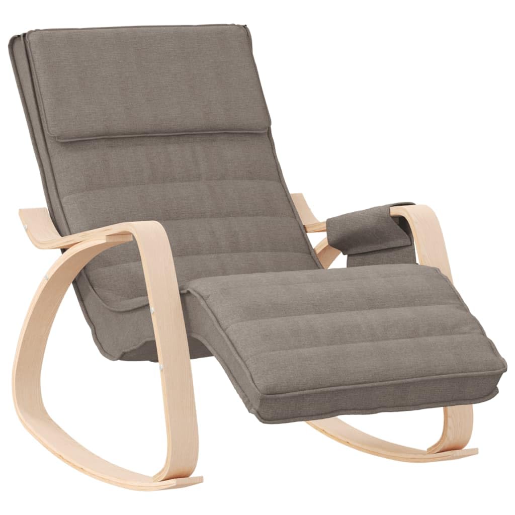 Sillón mecedora de madera de abedul, topo