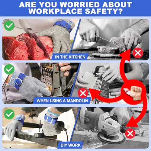 AmzFirst 2 Pair Level 5 Kids Cut Resistant Gloves, Wood Carving Gloves, Food Grade Kitchen Gloves for Women and Men, Whittling Gloves, Size: 5/XX-Small (7-9 years old)