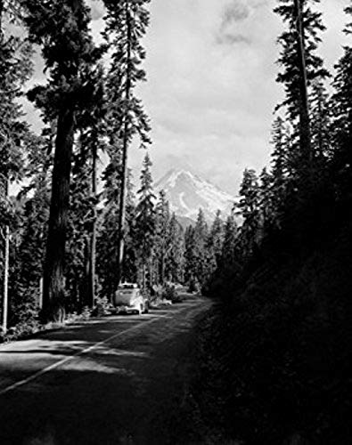 Posterazzi USA Oregon Timberline Lodge Mount Hood from highway East Poster Print, (18 x 24)