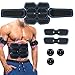 Estimulador muscular eléctrico, EMS Estimulador muscular abdominal Smart Fitness Massage Sticker Pantalla digital Cinturón de cintura recargable azul para brazos y muslos Mujer Hombre