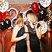 30 Pieces 12 Inches Pink Confetti Balloons Latex Balloons for Girl Baby Shower Wedding Birthday Party Decoration (Black and Red)