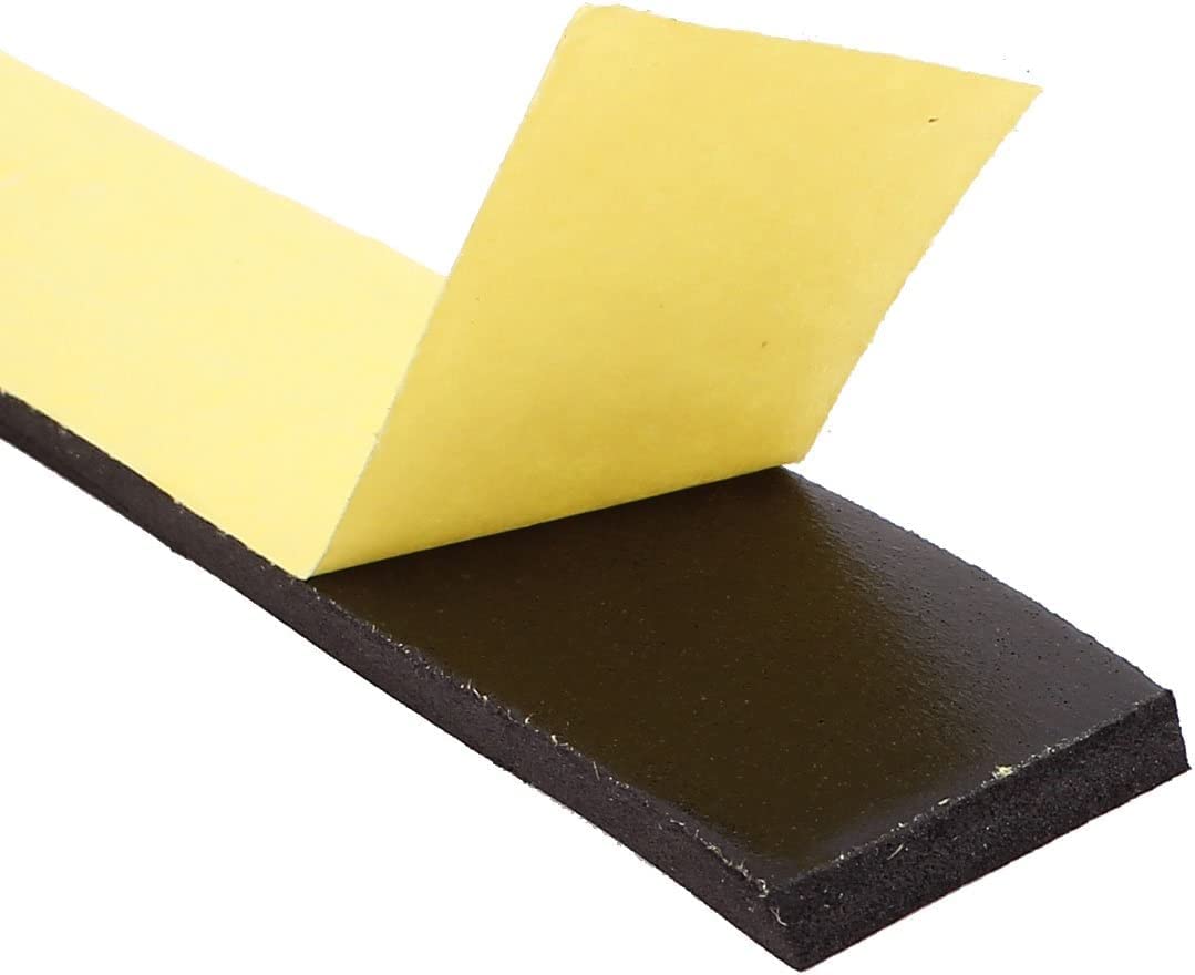 Espuma aislante, tira de espuma autoadhesiva, 2 uds., 3CM de ancho, 3 metros de largo, 4MM de espesor, una cara (Color : Schwarz)