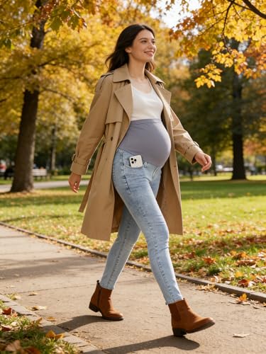 Image of PACBREEZE Women's Maternity Jeans Over Belly Skinny Stretchy Denim Pants Comfy Slim Pregnancy Pants