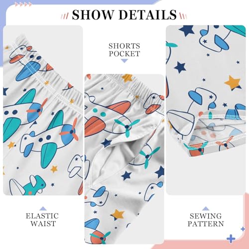 ZZKKO Cute Airplanes Pattern Boys Pants for Kids Jogger Pants with Pockets S-XL4