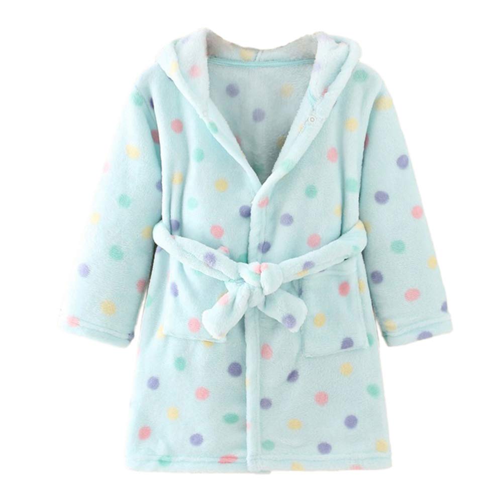 YOLIA Unisex Bambini Abiti Carini con Cappuccio da Notte in Pile Morbido Accappatoio Vestaglia Abiti