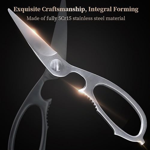 Miniatura 3 de Newness - Tijeras de cocina multiusos, tijeras de cocina sólidas de acero inoxidable de alta calidad para abrelatas, galletas de nuez, tijeras de