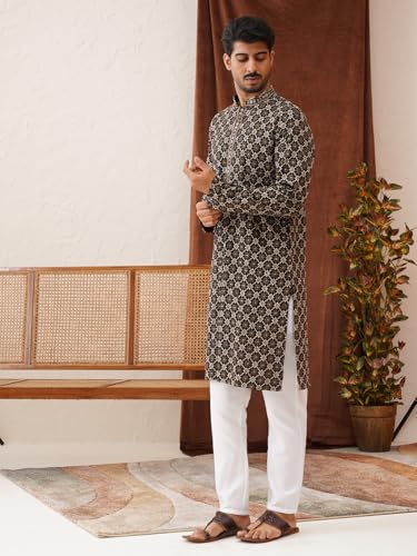 Image of Jompers Embroidered Kurta Pyjama Set For Men (,)