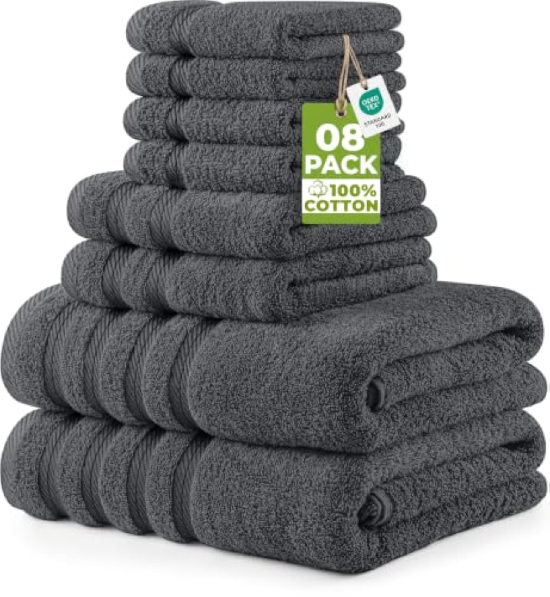 8 Piece Towel Set, Super Absorbent & Quick-Dry