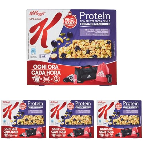 Kellogg's Barrette con Frutta Secca, Semi e Crema di Mandorle - 4 Pezzi da 28 g, Totale: 112 g (Confezione da 4)