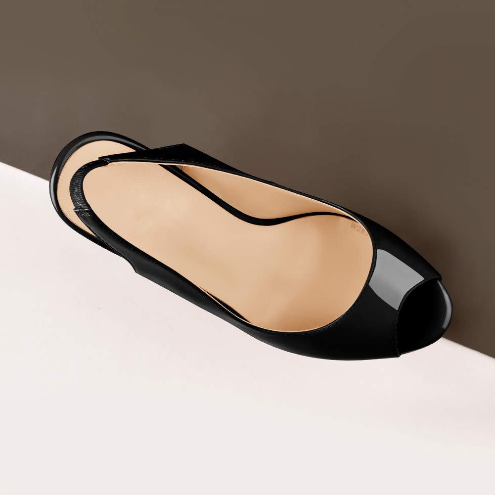 Only maker Damen Plateau Sandaletten Peeptoe Slingback High Heels