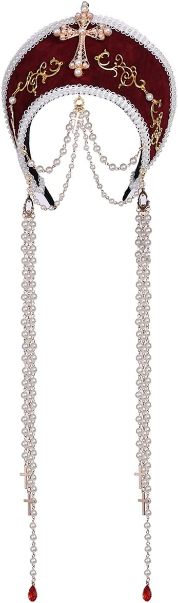 BPURB Victorian Vintage Headwear for Women Pilgrim Costume Accessory Hat Tudor Coronet