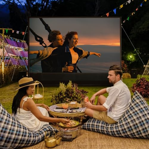 Iuoni Inflatable Projector Screen I Air-Tight No-Blower Design,Made from TPU Tarpaulin,150 inch (Equivalent to 18ft) for Indoor & Outdoor Use Backyard, Pool, Party, Camping（Excluding air Pump） by iuoni - Image 8
