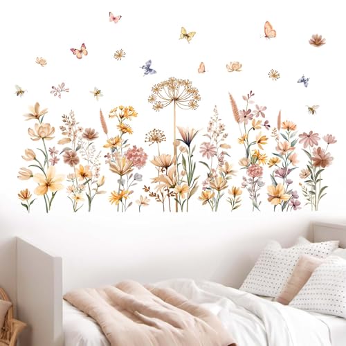 Vinilos decorativos Boho Floral para pared 44x27 in miniatura 3