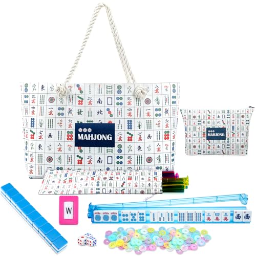 Juego de Mahjong Americano con 166 fichas y 4 rack combinados miniatura 1