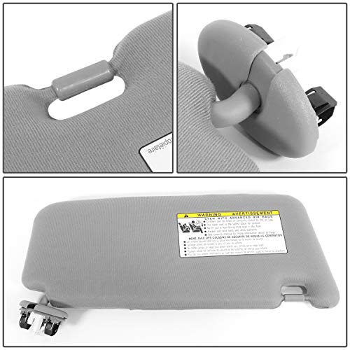 Dna Motoring Ztl-Y-0156-Gy Factory Style Left Driver Side Sun Visor Compatible With 07-11 Toyota Camry Illuminated Models, Grey/Gray #TOP4