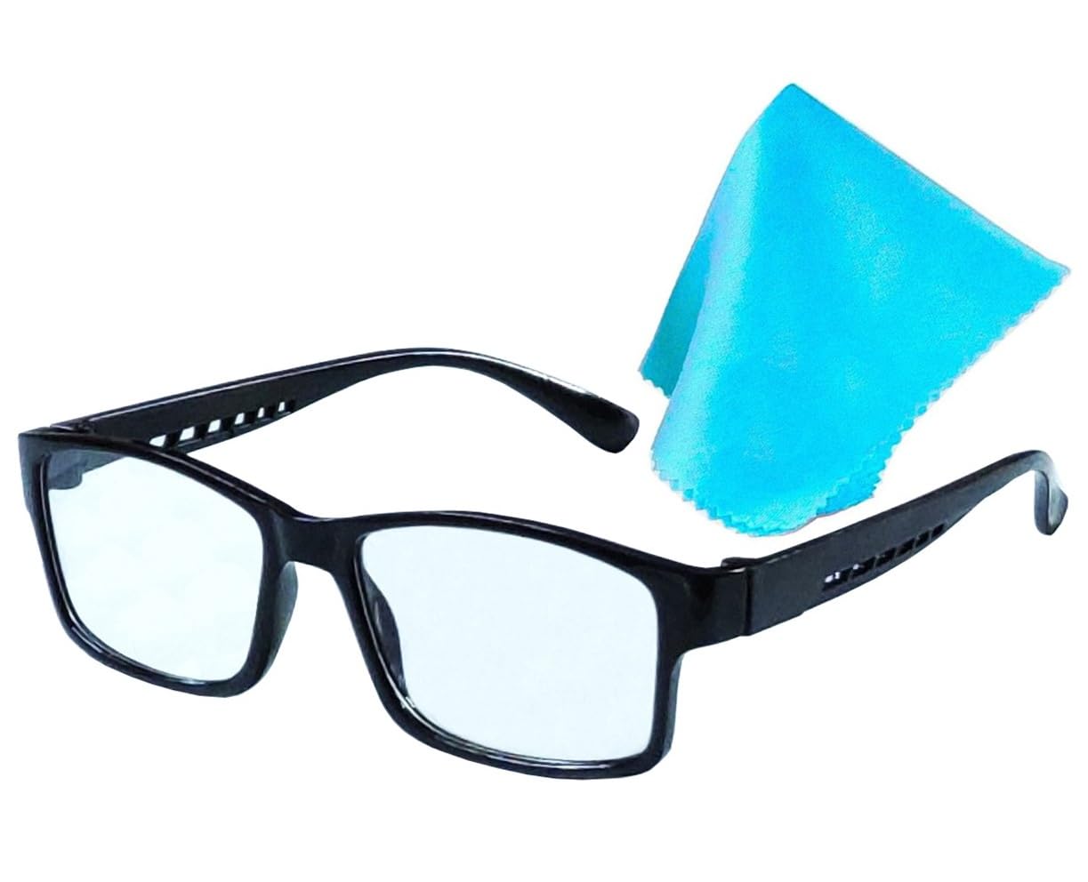 LAPRUN VALENCIA BLACK Full Rim Frame Reading Eye Glasses Light Weight with Eye Protection and No Eye Strain for Men Women with Black Hard Case and Fibre Cleaning Cloth-image-33