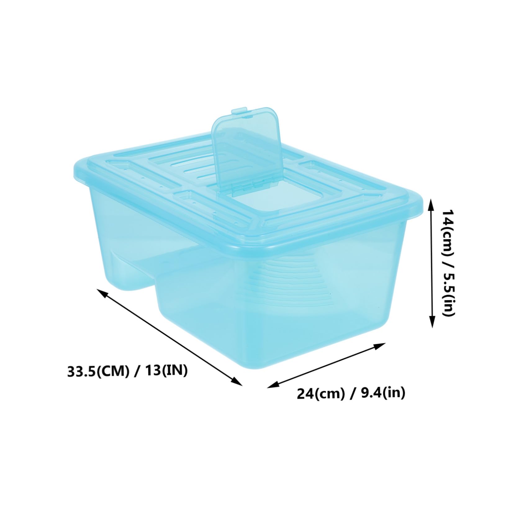 BESPORTBLE Vasca per Tartarughe Blu in Plastico Monopezzo Piattaforma per Asciugatura per Rettili e Terrari da Terra